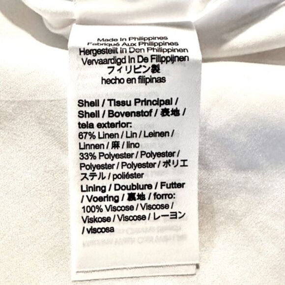 J. Crew Dress Bow Linen White Shift Size Large • NEW WITH TAGS • - Picture 5 of 10